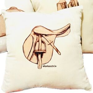 The Vintage Hunt Seat Equestrian themed 18x18 English pillow cover only!l soft!!